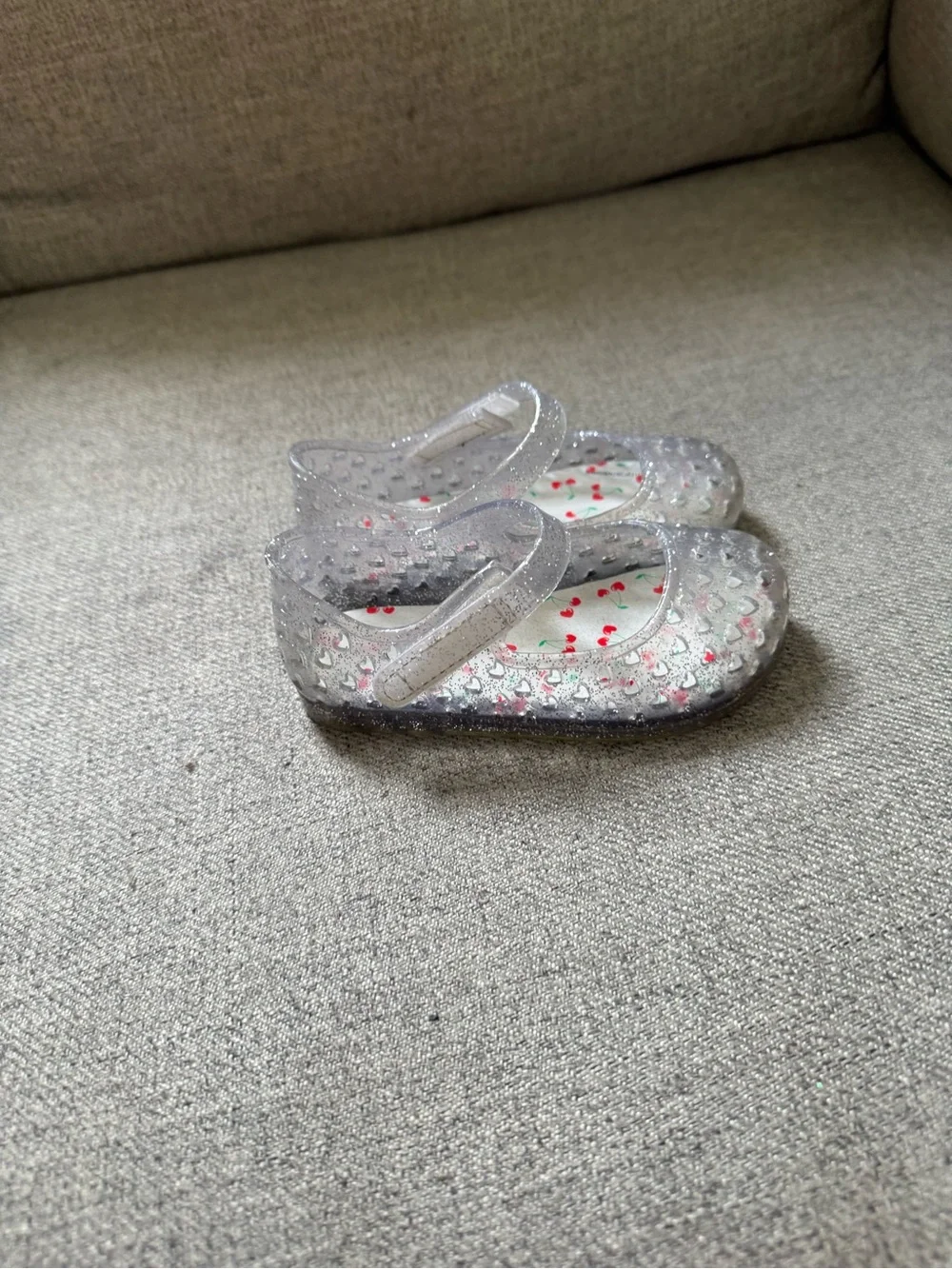 wonder nation Clear Sparkle Jelly Mary Janes with Cherry Insole
